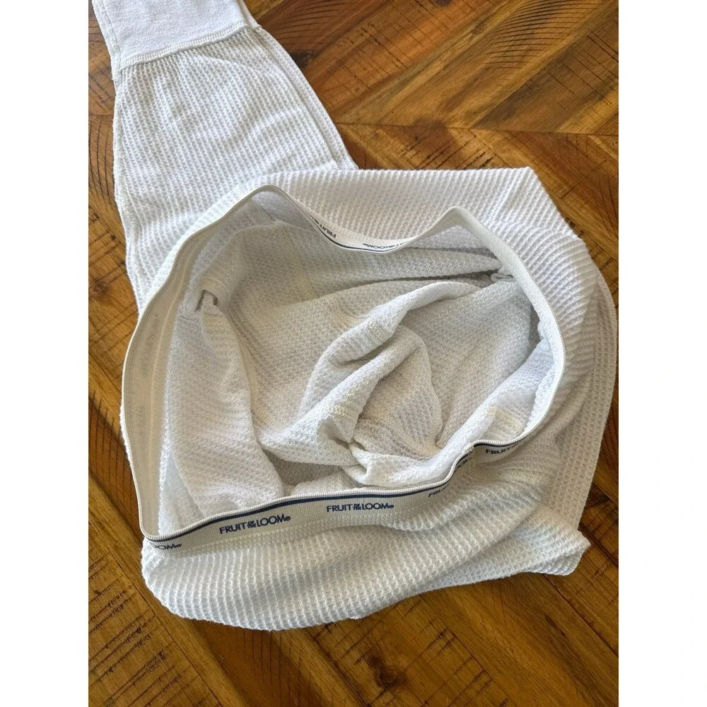 Vintage Fruit of the Loom Thermal Long Johns White Size Large USA Made